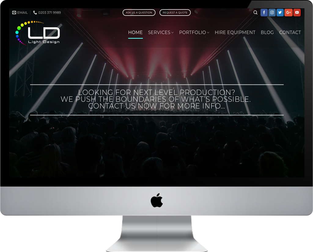 web design and seo for light design ltd