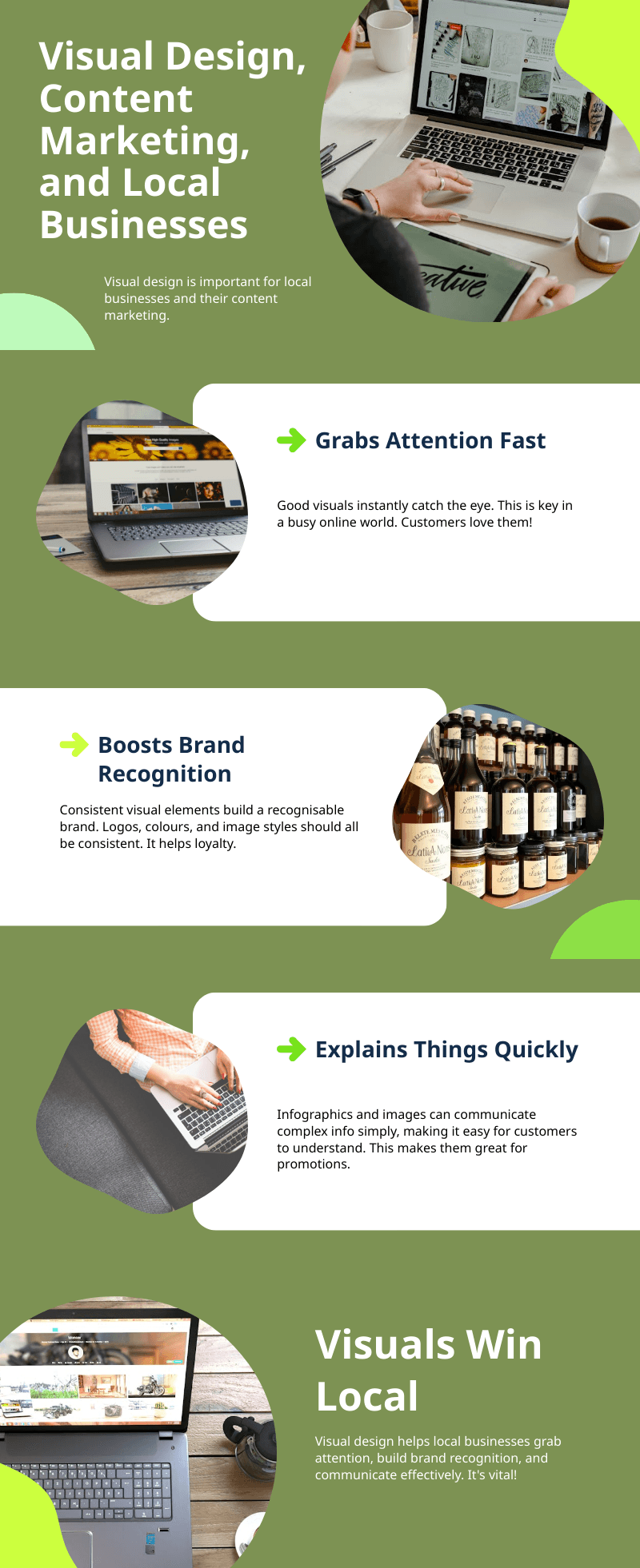 Visual design in content marketing for local businesses