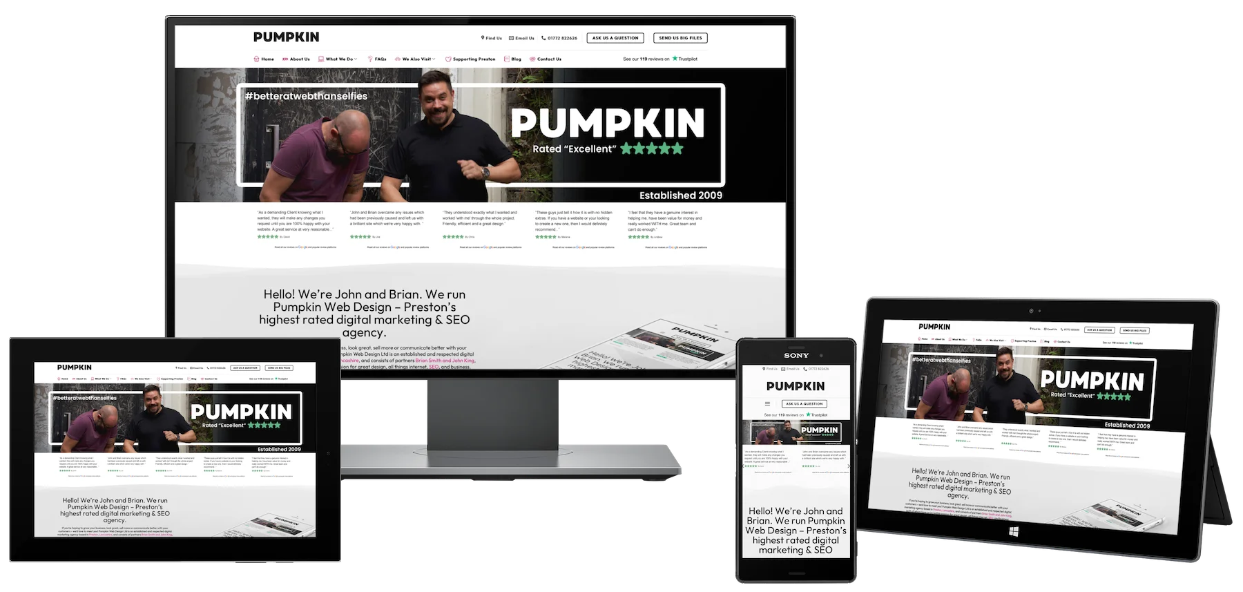 pumpkin web design on all responsive devices
