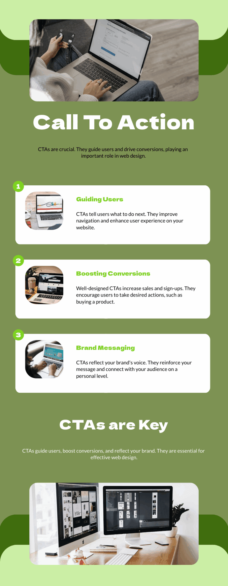 What is the role of call-to-action buttons and text in web design ...